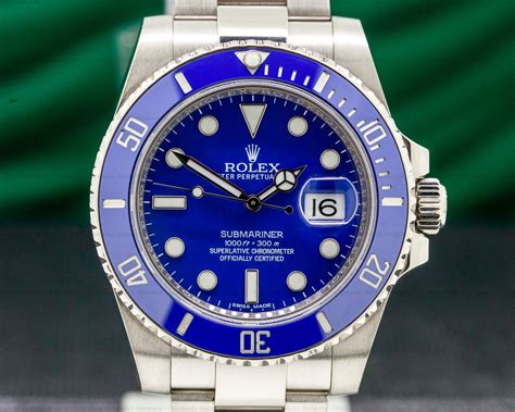 blue white gold rolex|rolex gold submariner blue face.